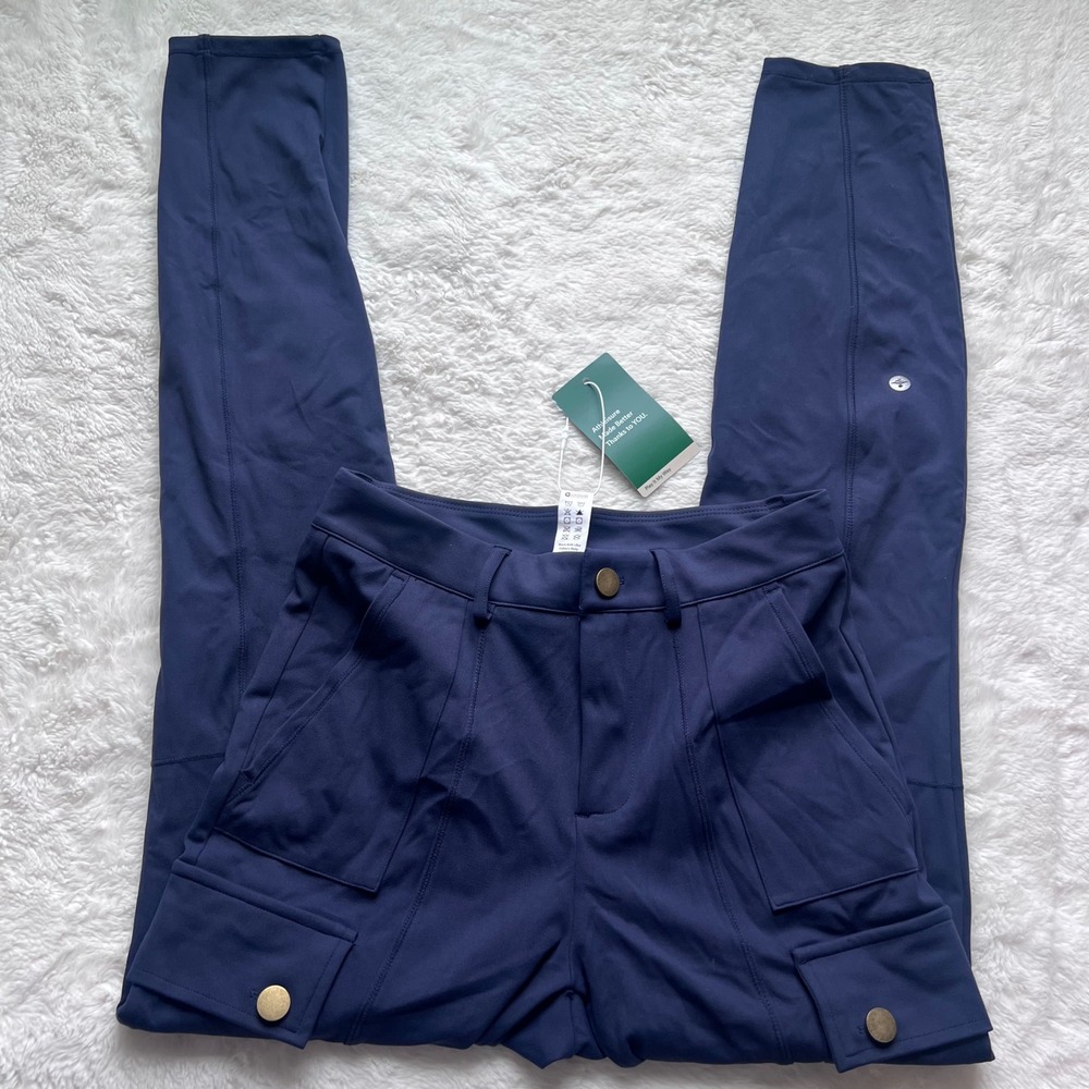 Halara Navy Blue High Waisted Cargo Leggings Pants Size XS Tall New With Tags